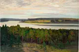 Walter Leistikow, Abendliche Havellandschaft bei aufgehendem Vollmond, Öl auf Leinwand