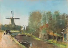Am Kanal, Holland by Lesser Ury, 1913, Pastell auf Pappe, sold Jun 2021