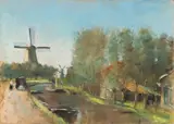 Lesser Ury, Am Kanal, Holland, 1913, Pastell auf Pappe