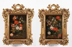 Jan Kašpar Hirschely, Paired Floral Still Lives, First half of the 18th century, oil on wood