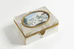 Balthazar Wigand, Sewing Box with Miniature, Early 19th century, Mother-of-pearl, gold, miniature: watercolor, gouache