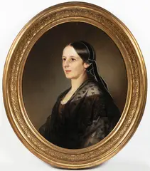 Jan Adolf Brandeis, Portrait of a Lady in Black, Around 1850, oil on canvas