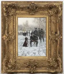 Jaroslav Věšín, Archduke Franz Ferdinand on the Hunt, 1891, oil on cardboard