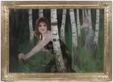 Gunnar Brynolf Wennerberg, Girls in a Birch Alley, 1897, oil on canvas