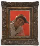 Jan Václav Mrkvička, Bulgarian Girl, Early 20th century, oil on wood