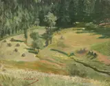 Jan Václav Mrkvička, Summer Landscape, Early 20th century, oil, plywood