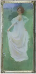 Karel Špillar, Girl in a Meadow, 1906, pastel, paper