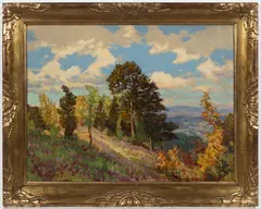 Jaroslav Panuška, Autumn Landscape, Around 1920, oil on cardboard