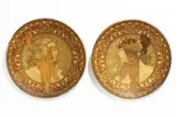 Alphonse Mucha, Pair of Art Nouveau Plates