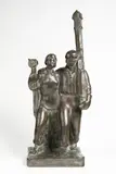 B. Černý, The Skiers, 1933, Patinated plaster