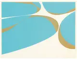 Helen Lundeberg, Forms in Space, 1971, Color screenprint on paper