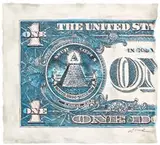 Robert Dowd, Untitled (Dollar Bill), c. 1968, Graphite, acrylic, and watercolor on paper