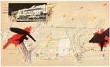 Lebbeus Woods, Untitled (The Utopia), c. 1995, Mixed-media collage on illustration board