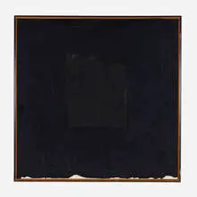 Adja Yunkers, Black Square 1, 1973, collage and screenprint on canvas