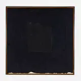 Adja Yunkers, Black Square 1, 1973, collage and screenprint on canvas