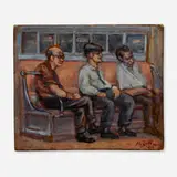 Harry Zitter, The Bus Stop, 1963, oil on paperboard