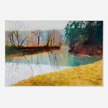 Forrest Moses, October Reflections with Woods, 2001, oil on canvas