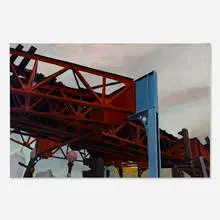 George Nick, Orange Line, Washington Street and Man Pike, 1982, oil on canvas