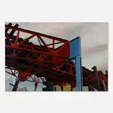 George Nick, Orange Line, Washington Street and Man Pike, 1982, oil on canvas