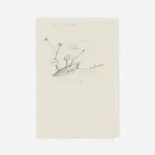 Untitled by Alexander Calder, c. 1950, graphite on thin paper, sold Dec 2022