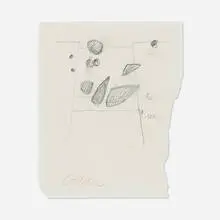 Untitled by Alexander Calder, c. 1950, graphite on thin paper, sold Dec 2022