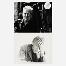Herbert Matter, Two Photographs of Alexander Calder and Alberto Giacometti, gelatin silver print