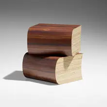 Bookends by Richard Artschwager, 1990, Formica on wood, sold Dec 2022
