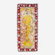 Venetian Glass: Orange Delight by Thomas Lanigan-Schmidt, 1984, foil, plastic and mixed media collage, sold Dec 2022