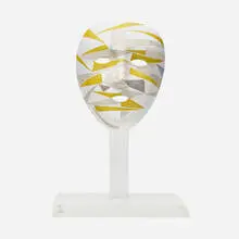 Robert Courtright, Untitled, 1982, watercolor on printed paper on papier mâché