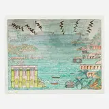 Peter Minchell, The Flood, watercolor, acrylic, graphite and ink on paper