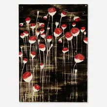 Sara Skaaning, Red and White Circles, 2015, oil on paper laid to board