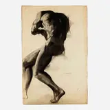 John R. Grabach, Figure Study, charcoal on paper