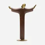 Untitled (Christ) by Karl Hagenauer, c. 1950, rosewood, bronze, sold Nov 2022