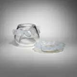 Lalique, Orchidée vase and Honfleur géranium bowl, set of two, opalescent glass