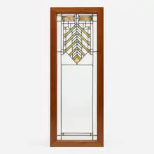 Frank Lloyd Wright, Window from the J.J. Walser House, Chicago, 1903, stained glass, lead, walnut