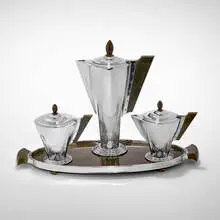 Manning Bowman & Co., Art Deco four-piece coffee service with tray
