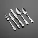 Jugendstil flatware service, model 34 by Albert Mayer for Württembergische Metallwarenfabrik, silver plate, steel, celluloid, sold Jun 2023