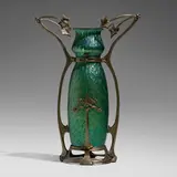 Loetz, Diaspora Diana vase, c. 1902, hand-blown glass, painted metal