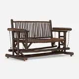 Old Hickory, Porch glider, c. 1935, hickory, steel