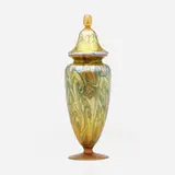 Quezal, King Tut covered urn