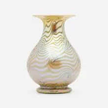 King Tut vase by Durand, c. 1930, hand-blown glass, sold Mar 2023