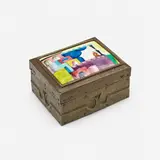 Mitzi Friedmann-Otten, Cigarette box, c. 1945, enameled copper, hand-hammered copper, cedar