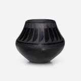 Blackware olla with feather design by Maria Montoya Martinez and Julian Martinez, c. 1925, earthenware, sold Mar 2023