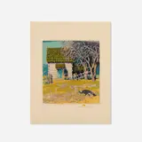 Gustave Baumann, Nobody is Home, 1948, woodcut in colors on Zanders Bergisch Gladbach