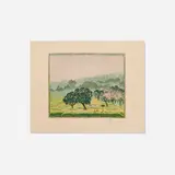 Gustave Baumann, Rainy Day Promenade, woodcut in colors on Zanders Bergisch Gladbach