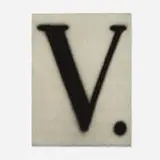 Ed Ruscha, V., 1989, lithograph on gray Rives BFK paper, torn and deckle edges