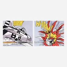 WHAAM! poster (diptych) by Roy Lichtenstein, offset lithograph on Huntsman Superwhite Cartridge paper, sold Jan 2017