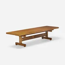 Olavo bench by Sergio Rodrigues, 1963, jacaranda, chrome-plated brass, sold Jan 2017