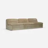 Giovanni Offredi, Vela Bassa sofa, c. 1965, suede, stainless steel
