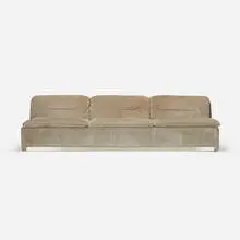 Giovanni Offredi, Vela Bassa sofa, c. 1965, suede, stainless steel